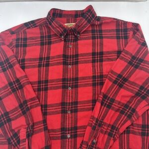 Foundry Red Flannel Shirt Mens 2XLT Long Sleeve Button Down‎ Big Tall